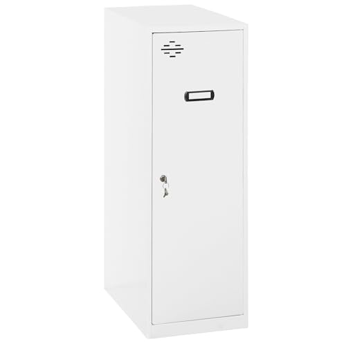 Simon Rack Taquillas Vestuario Pequeña, 915x300x500 mm, Amario Metalico Pequeño, Incluye Llave, Blanco - Simonlocker