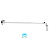 NearMoon Shower Arm, Extra Fixed Arm with Flange, Stainless Steel Wall-Mounted ShowerHead Arm (24 Inch, Chrome Finish)