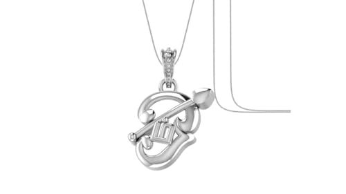 Pendentif OM en argent 925 avec chaîne serpent en maille précieuse