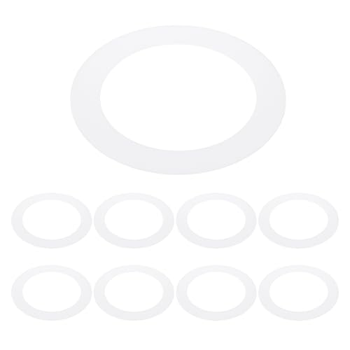PATIKIL 3.8" ID 5.2" OD Plastic Trim Ring, 8 Pcs Ceiling Light Goof Rings Matte Circular Light Cover Lighting Fixture for Ceiling Wall Recessed Can Downlights, Translucent Matte White