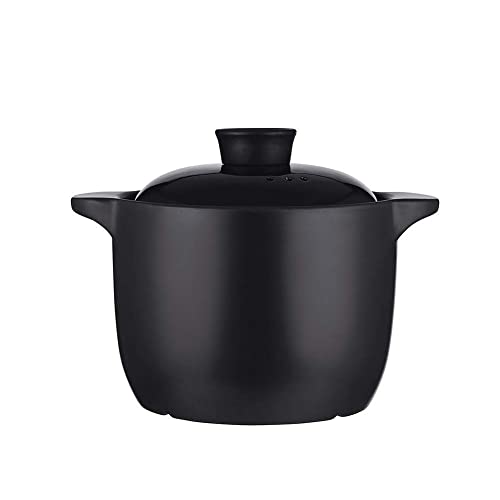 Olla de cerámica antiadherente grande cacerola cacerola de cerámica redonda con tapa, olla de cocción de 21 cm, 4 litros-4 (3)
