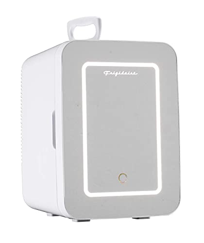 Image of FRIGIDAIRE EFMIS170-WHITE Lighted Mirror Makeup Skincare Fridge, 10L XL Capacity, Freon-Free & Eco Friendly, Includes Home Plug & 12V Car Charger, 15 cans, No Size, WHITE (Renewed)