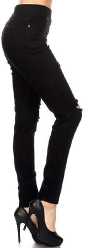 Women's Stretch Pull-On Jeans Skinny Ripped Distressed Denim Jeggings Regular-Plus Size