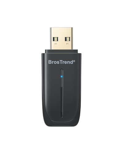 BrosTrend 2-in-1 USB WiFi Bluetooth Adapter, AX900 WiFi 6 + BT 5.4, USB Bluetooth Adapter for PC Desktop Laptop, Dual Band 5GHz 600Mbps + 2.4GHz 286Mbps, Mini Wireless Dongle for Windows 11 /10, WPA3