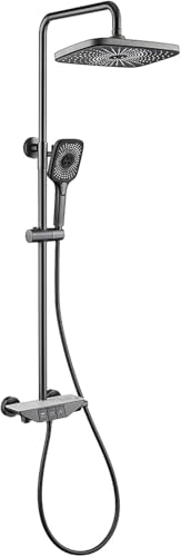 Ensemble de robinet de douche mural gris pistolet complet pour baignoire