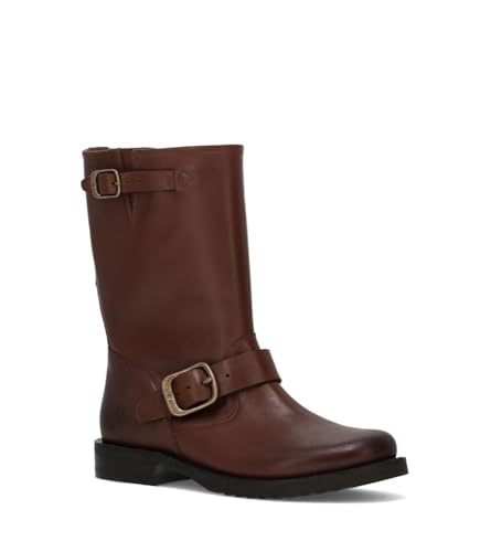 Frye Veronica Flex Short Boots for Women Made from Full-Grain Leather with Antique Metal Hardware, Goodyear Welt Construction, and Rubber Lug Soles – 6 ¾” Shaft Height, Walnut - 9.5 M