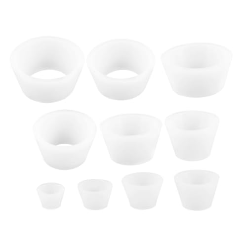 Mikikit 10pcs Silicone Funnel Flask Stoppers Tapered Filter Cones Lab Equipment Filter Supplies Stopper Cone Adapter Flask Lab Tools