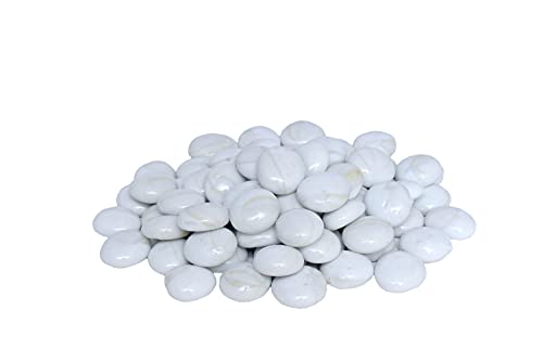 Image of Decorative Decorative Stones for Vase Filler or Pebbles for Home Decor /Decorative Capsule Pebbles /Glass /gravels /Stone /Beads for Aquarium, Table, vase, Fountain (White, 480 Gram)