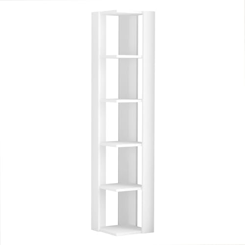 Alexandra House Living Estantería rinconera con 5 Huecos. Color Blanco. (Alto 161 cm/Ancho 34 cm/Fondo 34 cm) - 33.5 x 161 x 33.5 cm