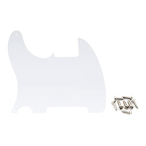 Musiclily 8 Hole Tele Pickguard Blank for Fender USA/Mexican Telecaster Esquire Guitar, 4Ply White Pearl - Image 3