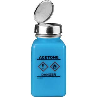 Menda 35730 Static Dissipative durAstatic™ One-Touch Dispenser Bottle Acetone with HCS Symbols Blue 6 oz.