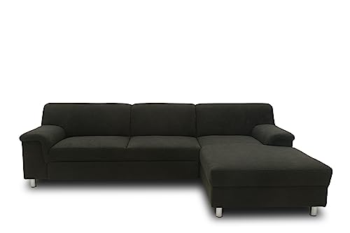 DOMO. collection Jamie - Sofá esquinero en Forma de L (251 x 150 x 72 cm), Color Antracita