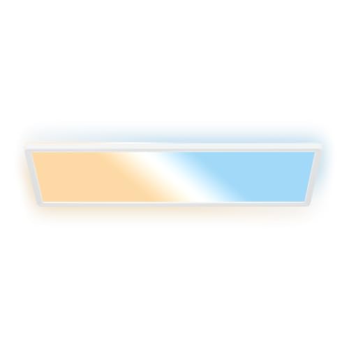 B.K.Licht - Plafonnier LED plat avec télécommande, CCT réglable de chaud à lumière du jour, intensité réglable, IP44, plafonnier salle de bain, lustre...