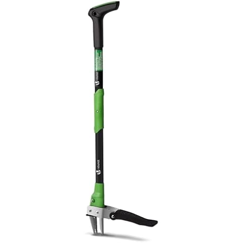 VOUNOT Manual Weed Killer Length 100 cm Stainless Steel Weed Extractor Tool Solid Long Handle Ideal for Garden Lawn Cover