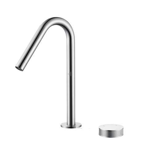 Robinet or brossé luxe col de cygne orientable 360° pour vasque design - 2