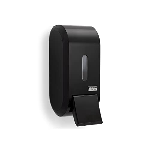 Dispenser Porta Saboneteira Premisse Urban Compacto Preto Com Reservatório