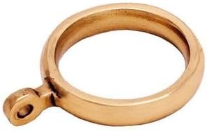 Van Dyke's Restoration Solid Brass Café Curtain Rings with Handmade Metal Hooks (Pack of 10) - Polished Brass, 3/4"
