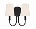 Crystorama Payton 2 Light Black Forged Wall Mount