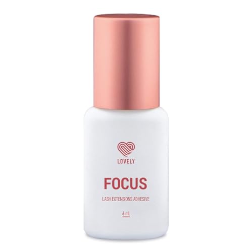 LOVELY Wimpernkleber - FOCUS 6ml | blitzschneller Kleber, Trocknungszeit: 0,5 Sekunden, 8 Wochen Haftkraft, beständig | für professionelle Wimpernverlängerung, Extension Glue | Schwarz 6ml