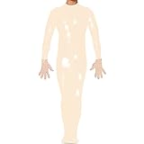 Anerotic PVC latex bondage bag Catsuit adults patent leather bdsm bondage open head and hand Full Cover Bodysuit Erotic Tight Gay Wear (XX-Large,Beige)