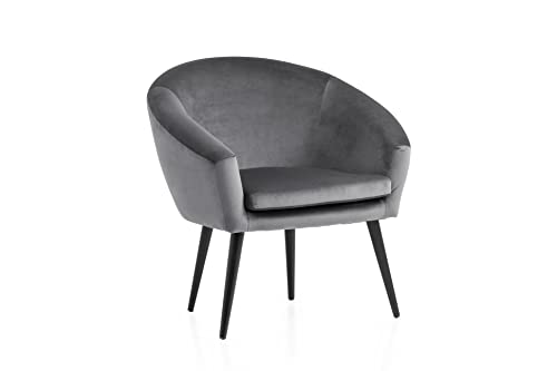 Traumnacht Theo Cocktailsessel, grauer Samt, 1 Stück