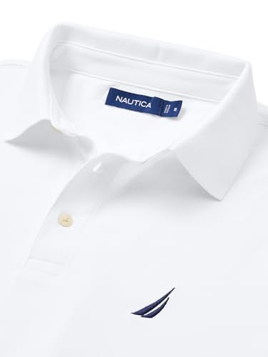 Nautica Men's Short Sleeve Solid Stretch Cotton Pique Polo Shirt4