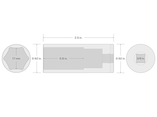 Image of TEKTON 3 /8 Inch Drive x 17 mm Deep 6-Point Socket | SHD13117