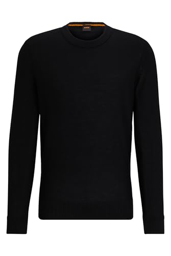 BOSS Hommes Avac C Pull Regular en Laine mélangée à Logo brodé