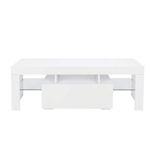 Actume Elegant Household Decoration LED TV Cabinet with Single Drawer White