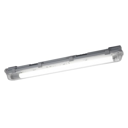 Osram Submarine Feuchtraumleuchte mit eingebautem Bewegungsmelder 60cm 8W, LED-Leuchte in Grau, IP65-Schutz, für Lagerhallen und Garagen