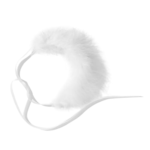 Baluue Modischer Damen Choker mit Weißem Federn Kragen Zierliche Kurz Halskette für Partys und Alltag