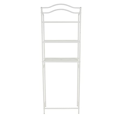 Household Essentials 3-Tier Metal Over The Toilet Bathroom Storage Shelf, White #TOP4