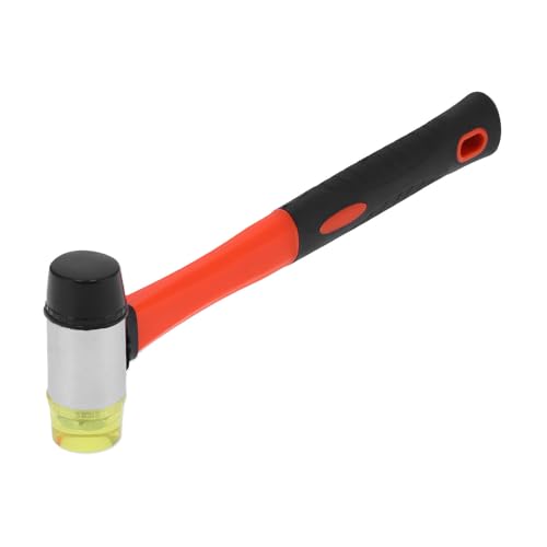 ANKROYU Marteau en Caoutchouc à Face Souple Double, Manche Antidérapant, Diamètre de Tête 40 mm, Marteau en Plastique pour Bijoux, Cuir, Bois et Plus