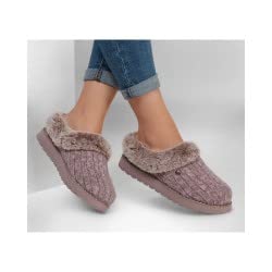 Skechers Wide Fit Bobs Ice Angel Mule Slippers - Mauve Size 6 - 2
