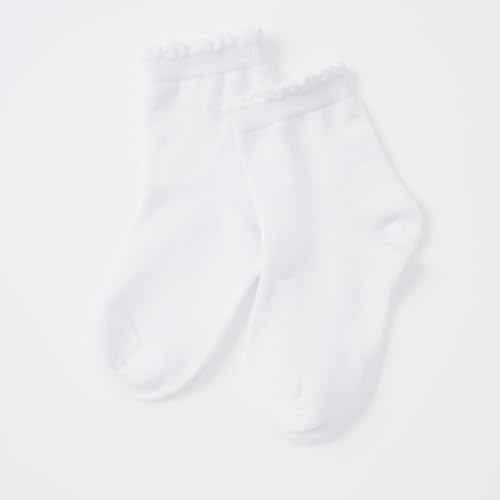 3 Pairs Soft Cotton Ruffle Sock Girls White Socks for School Uniform Dress Socks2