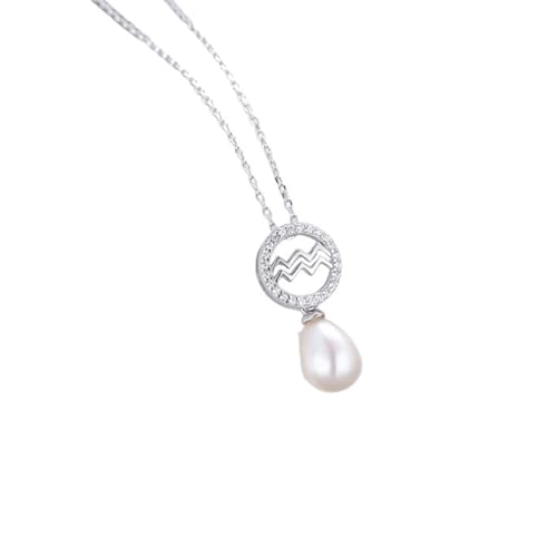 Collier en argent sterling 925 orné d'une perle de 7x9mm, le cadeau idéal pour femme