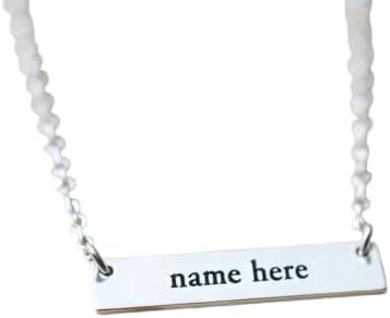Custom Name Bar Necklace for Women Gold Pendant Personalized Chain Jewelry