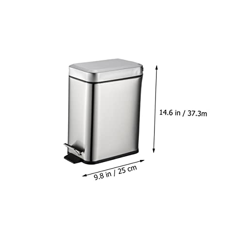 Papelera con pedal de acero inoxidable 10L miniatura 2