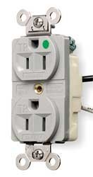 15A Duplex Receptacle 125VAC 5-15R GY