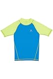 Boy's Short Sleeve Rash Guards Swim Shirt UPF 50+ UV Sun Protection Tee for Kid Glossy Stone/Neon Ye
