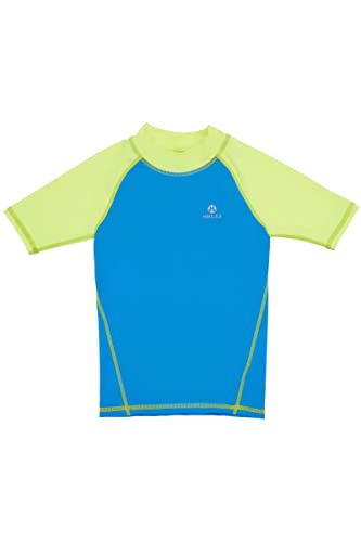 Boy's Short Sleeve Rash Guards Swim Shirt Upf 50+ Uv Sun Protection Tee For Kid Glossy Stone/Neon Yellow 9-10 Years #TOP20