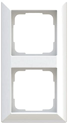OPUS Abdeckrahmen 2-fach polarweiß seidenmatt – Schalterrahmen für senkrechte & waagerechte Installation, 82 mm Rahmenbreite, aus schlagfestem Polycarbonat, Serie OPUS 55 INFORM