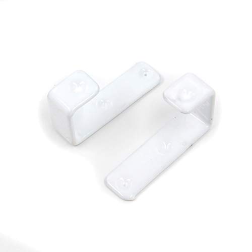 Geesatis Hook Hardware 2 PCS Bed Ladder Hooks Utility Hooks Bunk Bed Ladder Hook Unique Design Heavy Duty Hook Brackets for Bed Decoration Tool, with Mounting Screws, White, Inner Length: 28mm