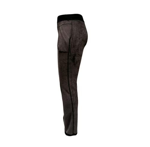 Sockenhimmel leichte Winterhose Damen gefüttert mit Polarfleece Stoffhose mit Gummibund Karo-Hose (Uni - Schwarz, 42-44)