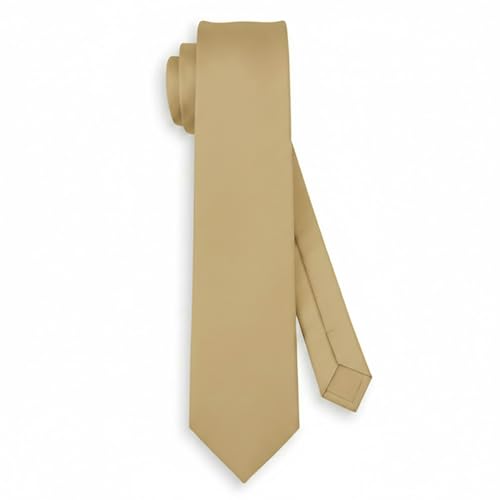 TigerTie Krawatte für Herren – zeitloser Look für Feier und Business – 7,5 cm breit in hellgold