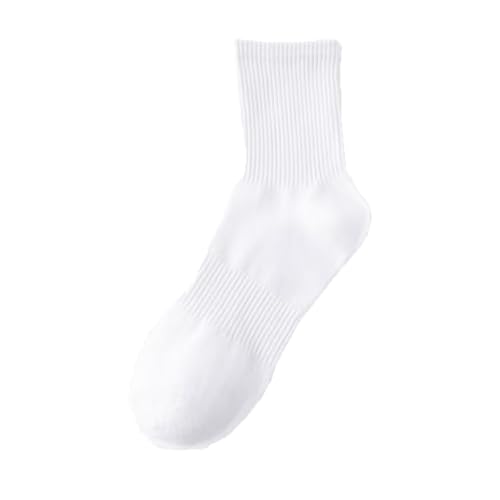 Genérico Calcetines deportes de verano y otoño calcetines de algodón calcetines de becerro medio calcetines de baloncesto absorbentes de sudor (White)