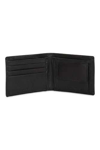 Image of Peter England Men Black Textured Belt and Wallet