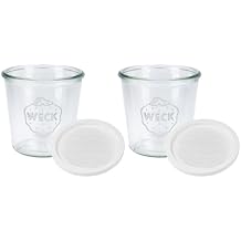 WECK Canning Jars 742 Mold Jars made of Transparent Glass - Eco-Friendly Canning Jar - Storage for Food, Yogurt with Keep Fresh Lids - 1/2 Liter Tall Jar Set - 2 Jars, Keep Fresh Lids