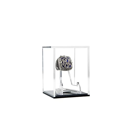 Championship Ring Display Case Baseball Rings Clear Challenge Military Coin Display Case Box Stand Holder UV Protection