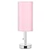 Hong-in Pink Bedside Lamp - 3 Color Modes, Small Lamp with USB-C and USB-A Charging Ports, Pull Chain, Nightstand Light for Bedroom, Office, Kids Room (Bulb Included)